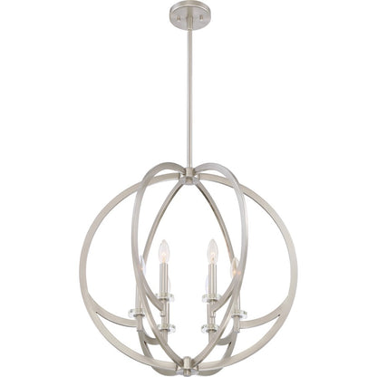 Quoizel Lighting Orion 6 Light Pendant, Brushed Nickel