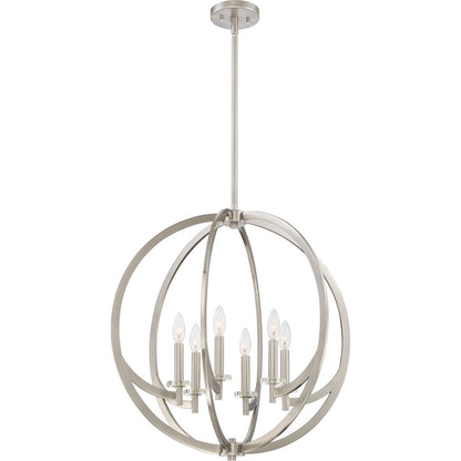 Quoizel Lighting Orion 6 Light Pendant, Brushed Nickel