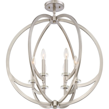 Quoizel Lighting Orion 6 Light Pendant, Brushed Nickel