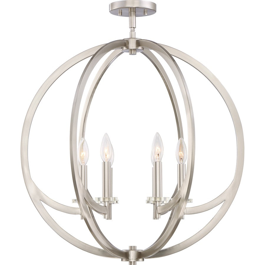 Quoizel Lighting Orion 6 Light Pendant, Brushed Nickel