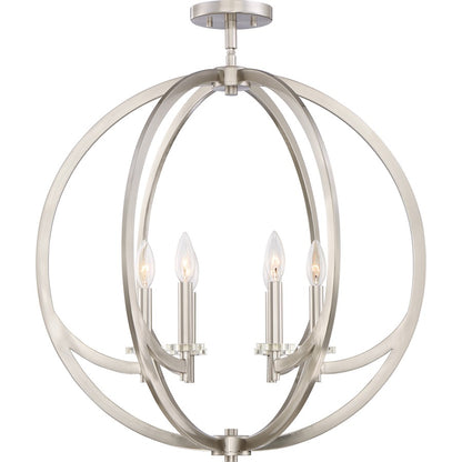 Quoizel Lighting Orion 6 Light Pendant, Brushed Nickel