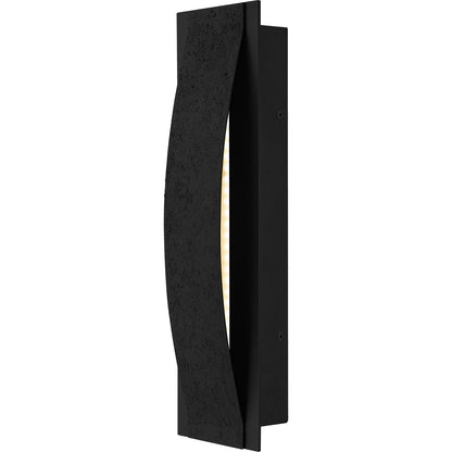 Quoizel Onyx 18in LED Outdoor Wall Sconce | Contemporary Earth Black Steel and Textured Panel | Front Door & Porch Light | Model ONX8405EK