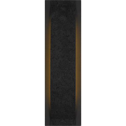 Quoizel Onyx 18in LED Outdoor Wall Sconce | Contemporary Earth Black Steel and Textured Panel | Front Door & Porch Light | Model ONX8405EK