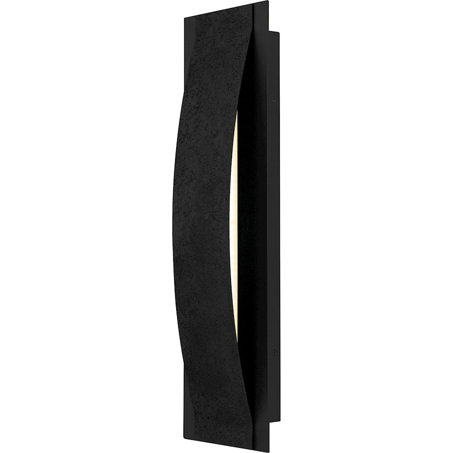 Quoizel Onyx 24in LED Outdoor Wall Sconce | Contemporary Earth Black Steel and Textured Panel | Front Door & Porch Light | Model ONX8407EK