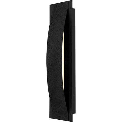 Quoizel Onyx 24in LED Outdoor Wall Sconce | Contemporary Earth Black Steel and Textured Panel | Front Door & Porch Light | Model ONX8407EK