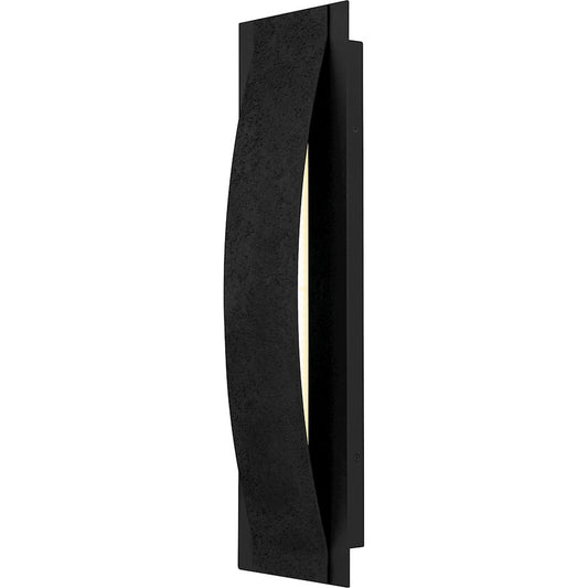 Quoizel Onyx 24in LED Outdoor Wall Sconce | Contemporary Earth Black Steel and Textured Panel | Front Door & Porch Light | Model ONX8407EK