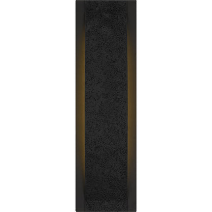Quoizel Onyx 24in LED Outdoor Wall Sconce | Contemporary Earth Black Steel and Textured Panel | Front Door & Porch Light | Model ONX8407EK