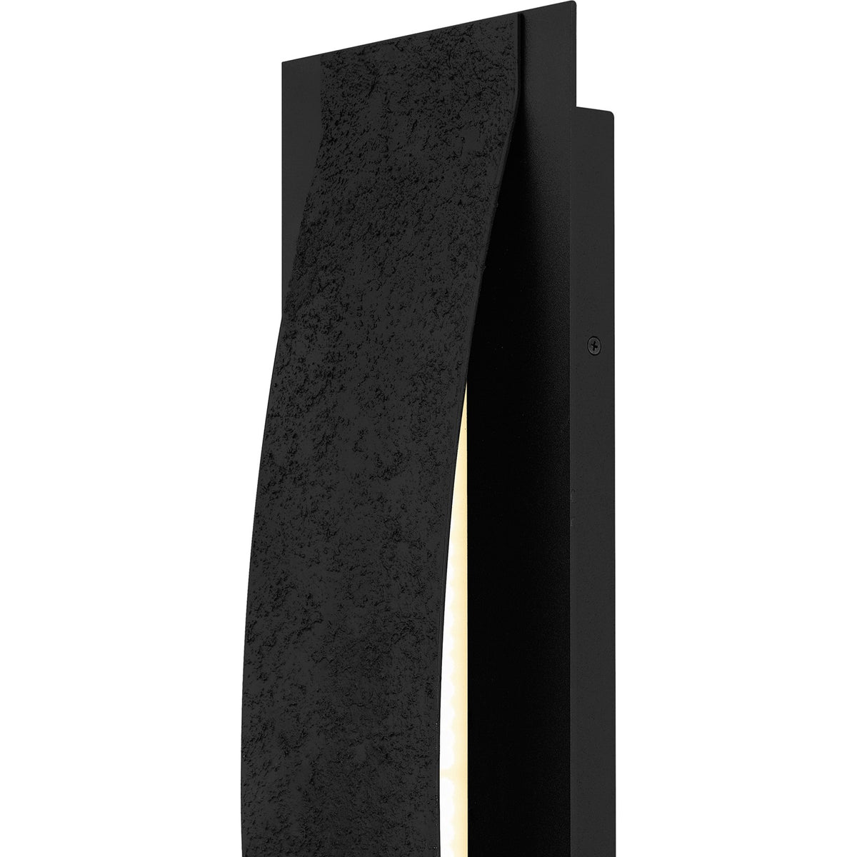 Quoizel Onyx 24in LED Outdoor Wall Sconce | Contemporary Earth Black Steel and Textured Panel | Front Door & Porch Light | Model ONX8407EK
