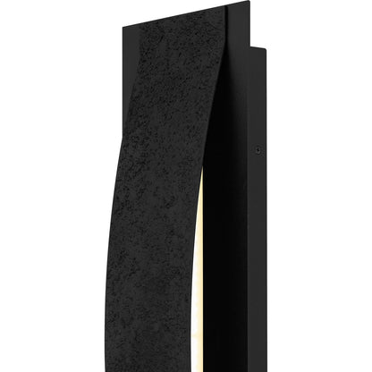 Quoizel Onyx 24in LED Outdoor Wall Sconce | Contemporary Earth Black Steel and Textured Panel | Front Door & Porch Light | Model ONX8407EK