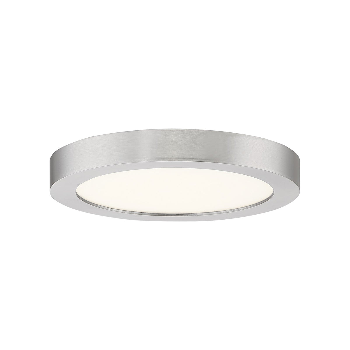 Quoizel Outskirts 8in LED Flush Mount | Contemporary Brushed Nickel Aluminum and White Acrylic | Hallway & Entryway Ceiling Light | Model OST1708BN