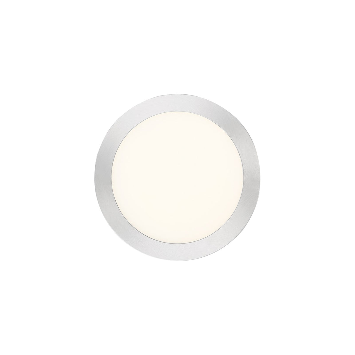 Quoizel Outskirts 8in LED Flush Mount | Contemporary Brushed Nickel Aluminum and White Acrylic | Hallway & Entryway Ceiling Light | Model OST1708BN