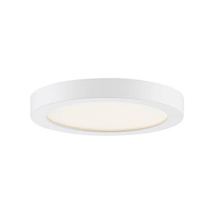 Quoizel Outskirts 8in LED Flush Mount | Contemporary Matte White Aluminum and White Acrylic | Hallway & Entryway Ceiling Light | Model OST1708W