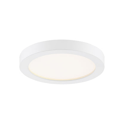 Quoizel Outskirts 8in LED Flush Mount | Contemporary Matte White Aluminum and White Acrylic | Hallway & Entryway Ceiling Light | Model OST1708W
