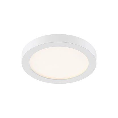 Quoizel Outskirts 8in LED Flush Mount | Contemporary Matte White Aluminum and White Acrylic | Hallway & Entryway Ceiling Light | Model OST1708W