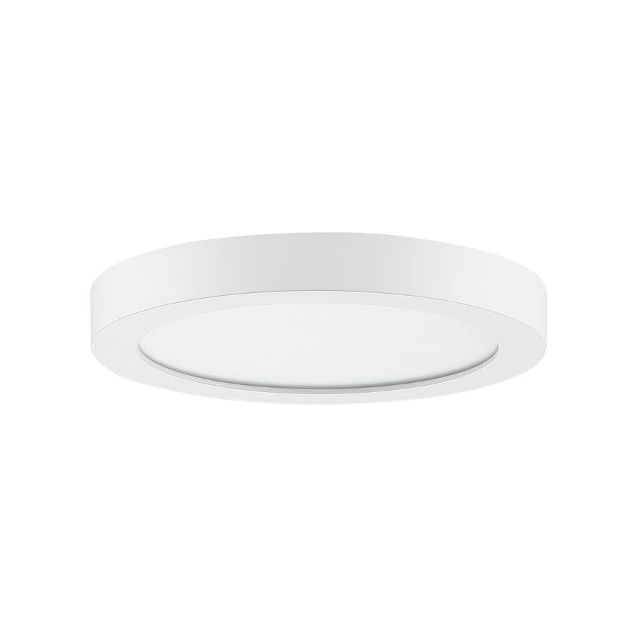 Quoizel Outskirts 8in LED Flush Mount | Contemporary Matte White Aluminum and White Acrylic | Hallway & Entryway Ceiling Light | Model OST1708W