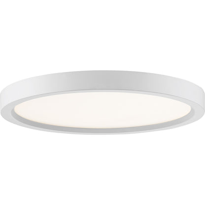Quoizel Outskirts 11in LED Flush Mount | Modern Matte White and White Acrylic | Hallway & Bedroom Ceiling Light | Model OST1711W