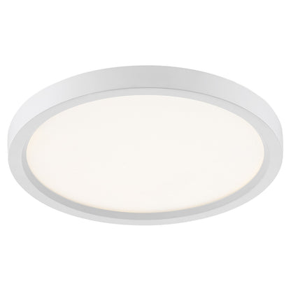 Quoizel Outskirts 11in LED Flush Mount | Modern Matte White and White Acrylic | Hallway & Bedroom Ceiling Light | Model OST1711W