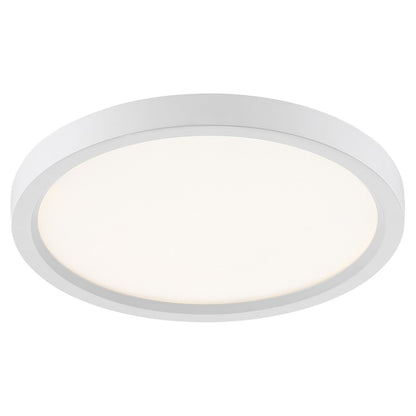 Quoizel Outskirts 11in LED Flush Mount | Modern Matte White and White Acrylic | Hallway & Bedroom Ceiling Light | Model OST1711W