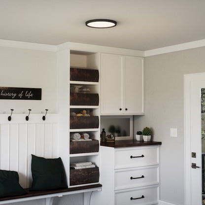 Quoizel Outskirts Flush Mount, Earth Black