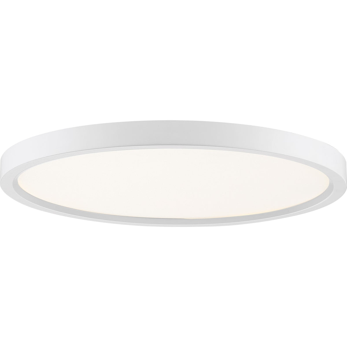 Quoizel Outskirts 15in LED Flush Mount | Contemporary Matte White and White Acrylic | Hallway & Bedroom Ceiling Light | Model OST1715W