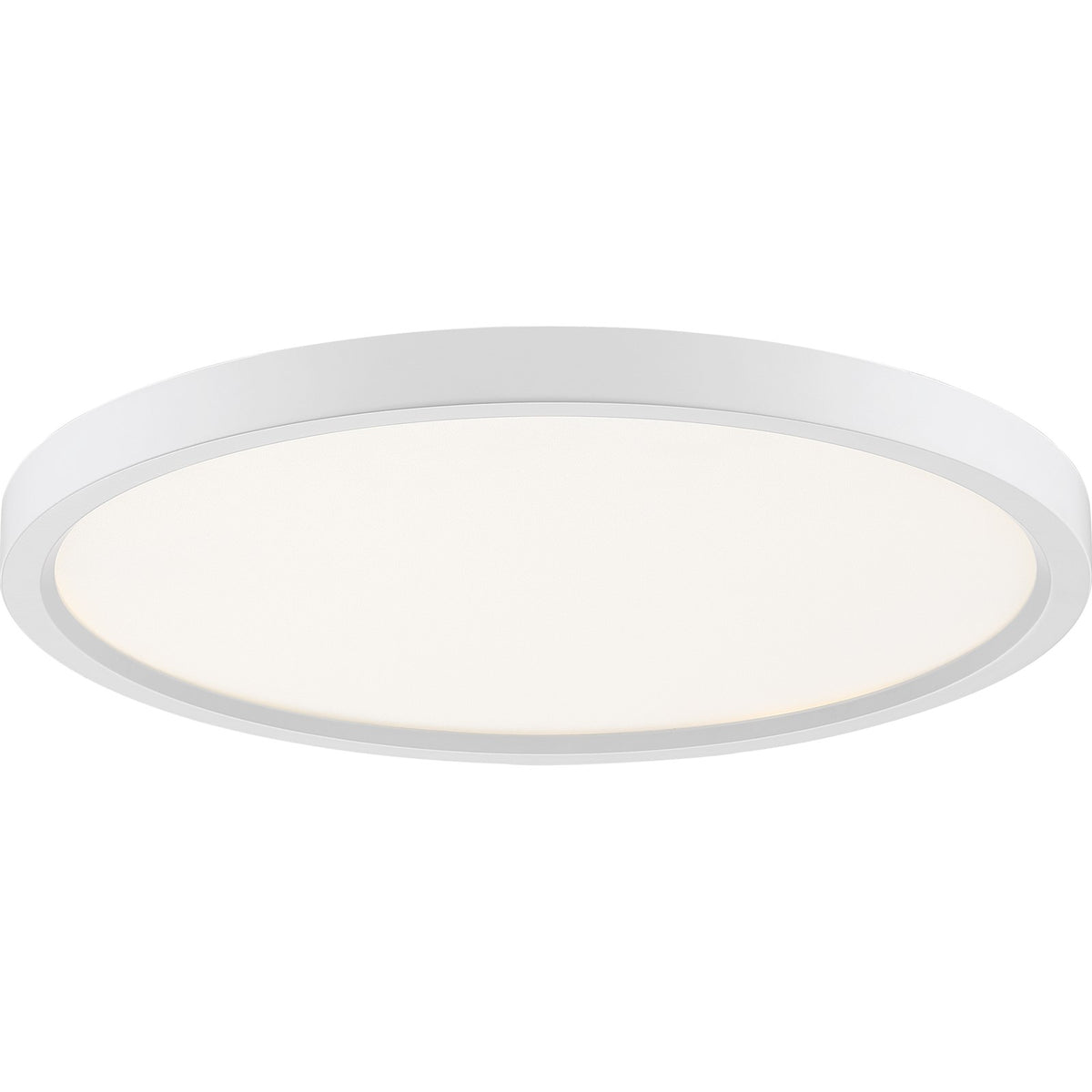 Quoizel Outskirts 15in LED Flush Mount | Contemporary Matte White and White Acrylic | Hallway & Bedroom Ceiling Light | Model OST1715W