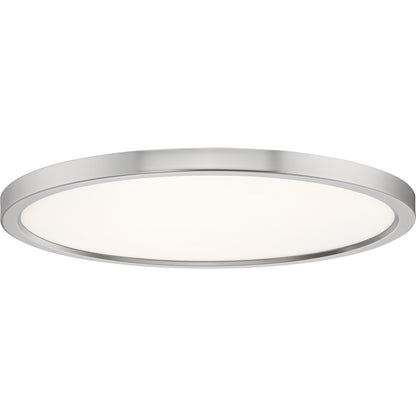 Quoizel Outskirts 20in LED Flush Mount | Contemporary Brushed Nickel and White Acrylic | Kitchen & Living Room Ceiling Light | Model OST1720BN