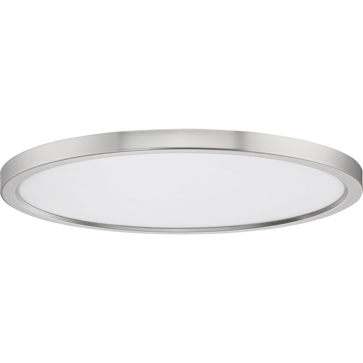 Quoizel Outskirts 20in LED Flush Mount | Contemporary Brushed Nickel and White Acrylic | Kitchen & Living Room Ceiling Light | Model OST1720BN