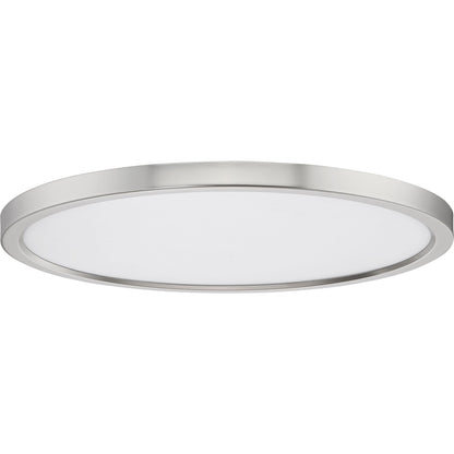 Quoizel Outskirts 20in LED Flush Mount | Contemporary Brushed Nickel and White Acrylic | Kitchen & Living Room Ceiling Light | Model OST1720BN