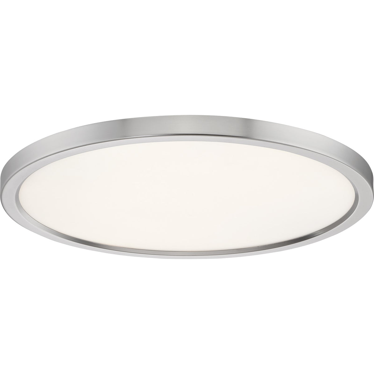Quoizel Outskirts 20in LED Flush Mount | Contemporary Brushed Nickel and White Acrylic | Kitchen & Living Room Ceiling Light | Model OST1720BN