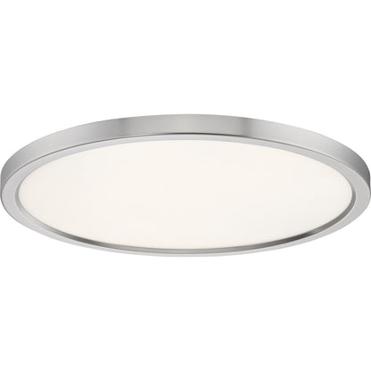 Quoizel Outskirts 20in LED Flush Mount | Contemporary Brushed Nickel and White Acrylic | Kitchen & Living Room Ceiling Light | Model OST1720BN