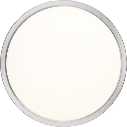 Quoizel Outskirts 20in LED Flush Mount | Contemporary Brushed Nickel and White Acrylic | Kitchen & Living Room Ceiling Light | Model OST1720BN