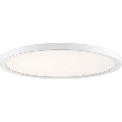 Quoizel Outskirts 20in Square LED Flush Mount | Modern Matte White Aluminum and White Acrylic | Kitchen & Hallway | 20 x 20 x 1 in | Model OST1720W