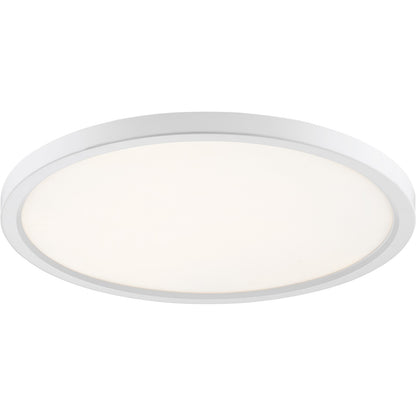 Quoizel Outskirts 20in Square LED Flush Mount | Modern Matte White Aluminum and White Acrylic | Kitchen & Hallway | 20 x 20 x 1 in | Model OST1720W