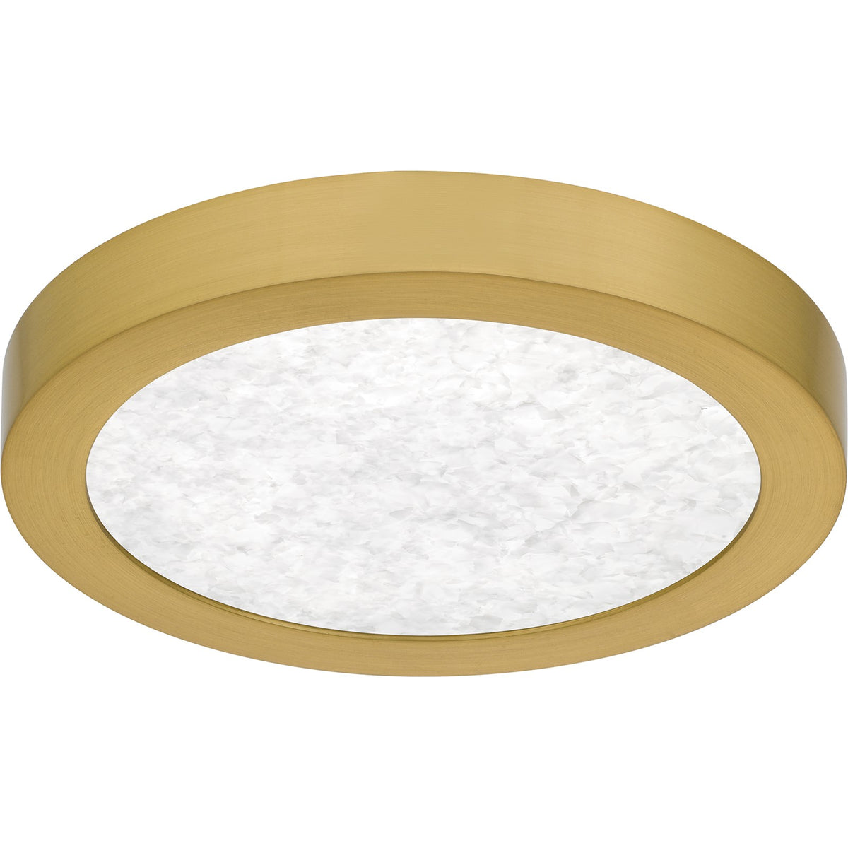 Quoizel Outskirts 8in Square LED Flush Mount | Modern Brushed Gold Aluminum and Alabaster Acrylic | Hallway & Entryway | Model OSTA1708BRG