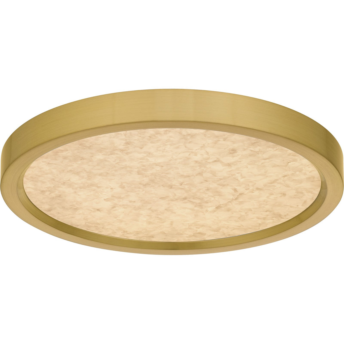 Quoizel Outskirts 11in Square LED Flush Mount | Modern Brushed Gold Aluminum and Alabaster Acrylic | Bedroom & Hallway | Model OSTA1711BRG