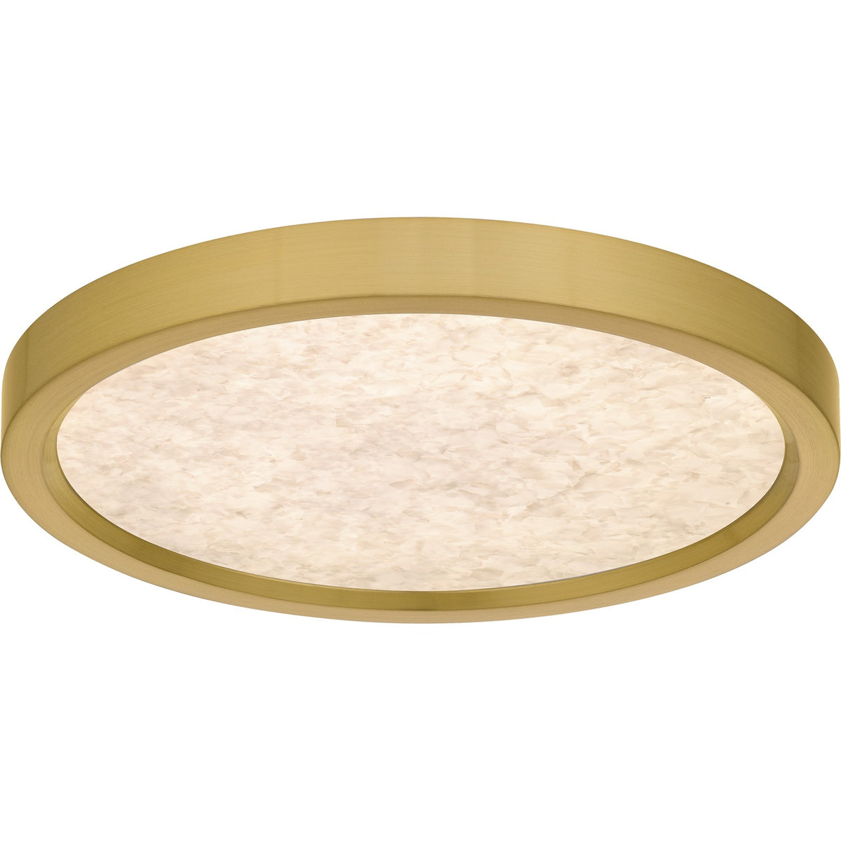Quoizel Outskirts 11in Square LED Flush Mount | Modern Brushed Gold Aluminum and Alabaster Acrylic | Bedroom & Hallway | Model OSTA1711BRG