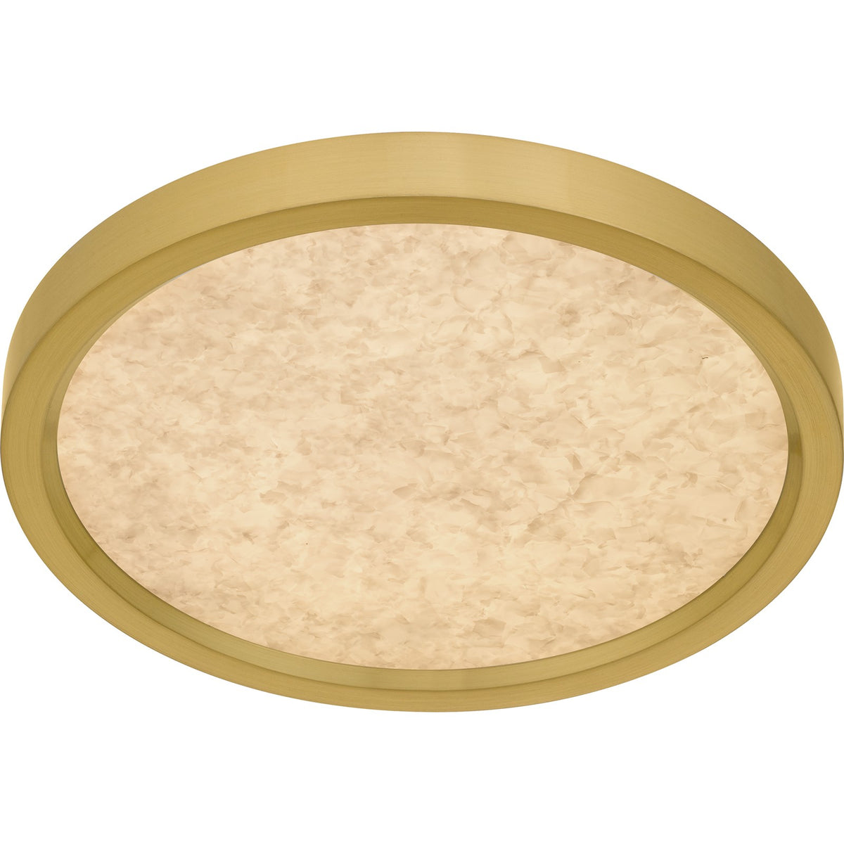 Quoizel Outskirts 11in Square LED Flush Mount | Modern Brushed Gold Aluminum and Alabaster Acrylic | Bedroom & Hallway | Model OSTA1711BRG