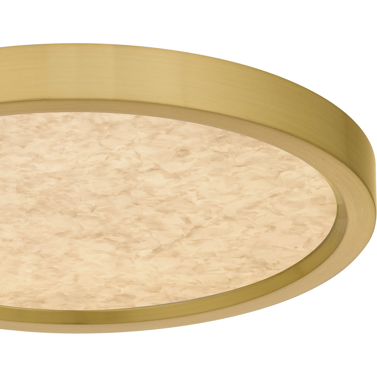 Quoizel Outskirts 11in Square LED Flush Mount | Modern Brushed Gold Aluminum and Alabaster Acrylic | Bedroom & Hallway | Model OSTA1711BRG