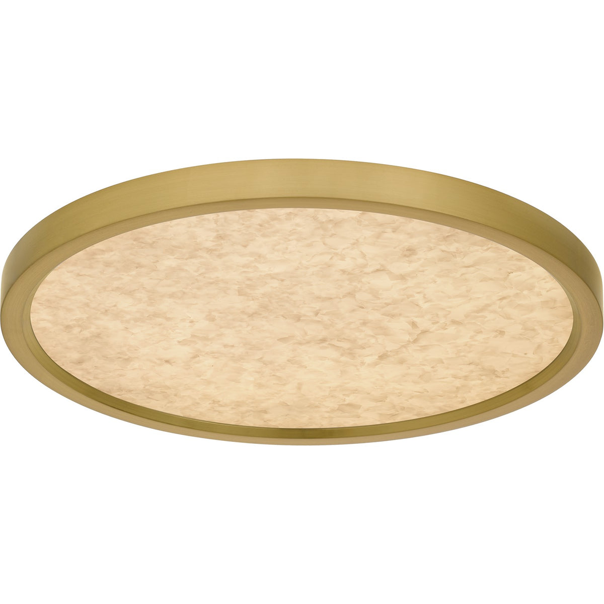 Quoizel Outskirts 15in Square LED Flush Mount | Modern Brushed Gold Aluminum and Alabaster Acrylic | Kitchen & Bedroom | Model OSTA1715BRG