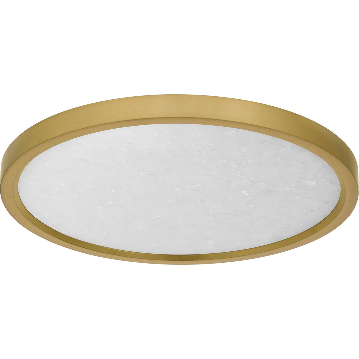 Quoizel Outskirts 15in Square LED Flush Mount | Modern Brushed Gold Aluminum and Alabaster Acrylic | Kitchen & Bedroom | Model OSTA1715BRG