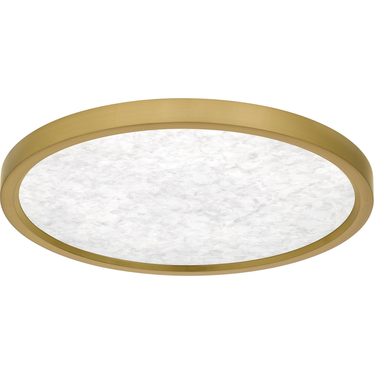 Quoizel Outskirts 15in Square LED Flush Mount | Modern Brushed Gold Aluminum and Alabaster Acrylic | Kitchen & Bedroom | Model OSTA1715BRG