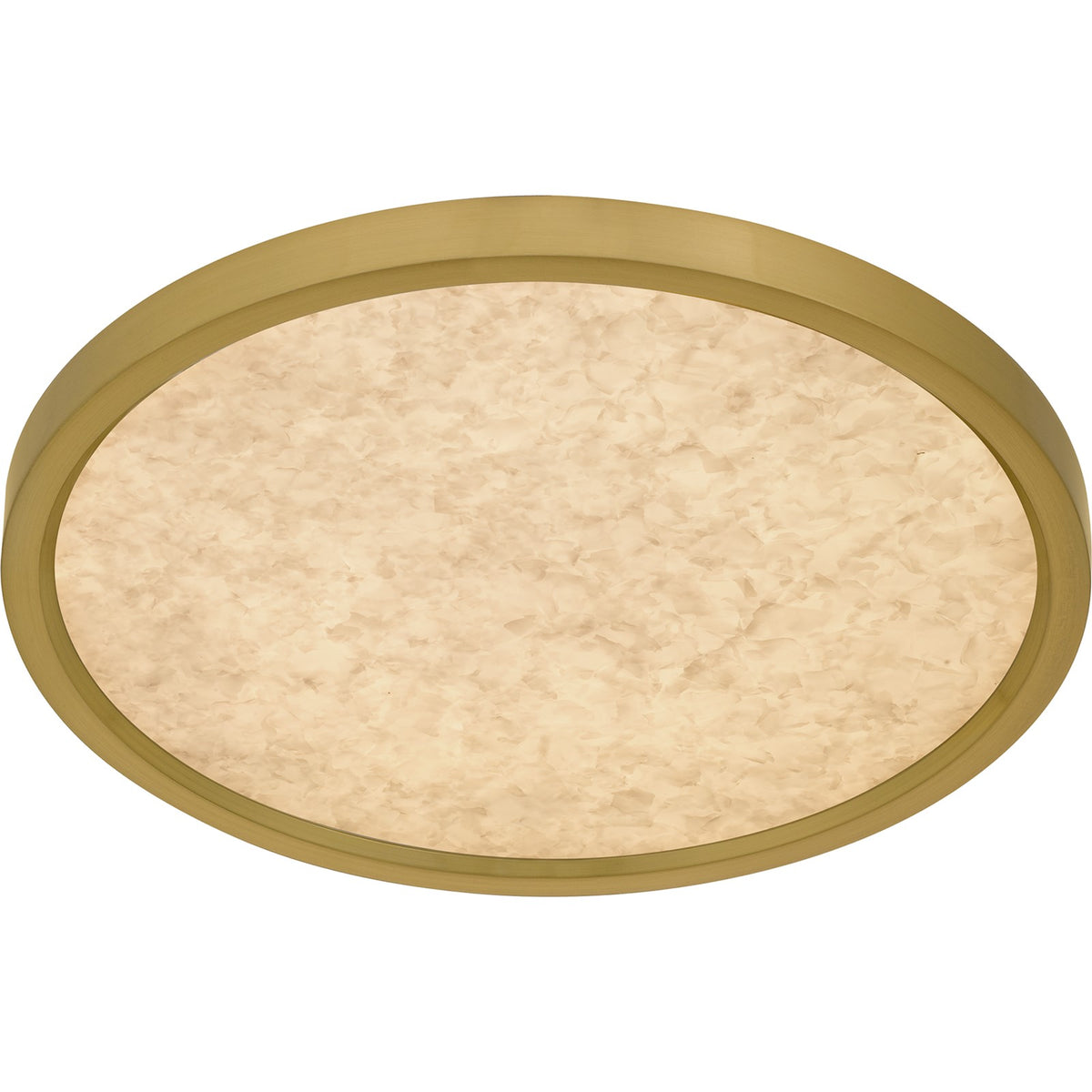 Quoizel Outskirts 15in Square LED Flush Mount | Modern Brushed Gold Aluminum and Alabaster Acrylic | Kitchen & Bedroom | Model OSTA1715BRG