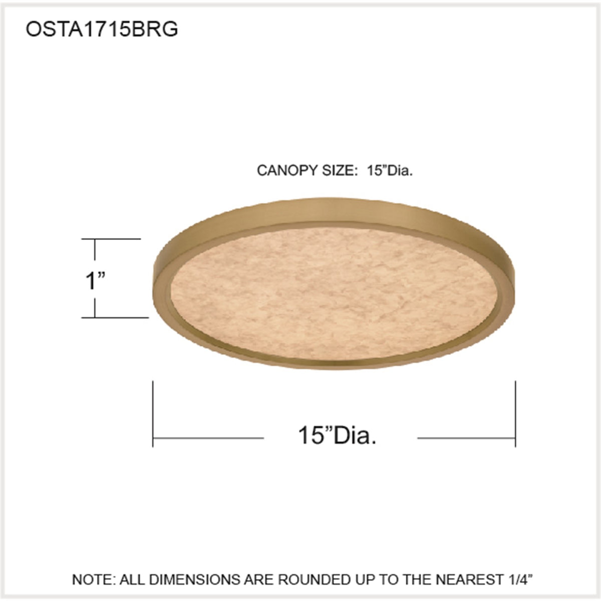 Quoizel Outskirts 15in Square LED Flush Mount | Modern Brushed Gold Aluminum and Alabaster Acrylic | Kitchen & Bedroom | Model OSTA1715BRG