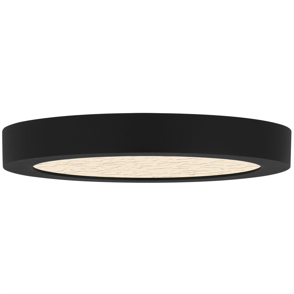 Quoizel Outskirts 8in LED Flush Mount | Modern Earth Black and Clear Textured Acrylic | Bedroom & Hallway | 7.5 x 7.5 x 1 in | Model OSTC1708EK