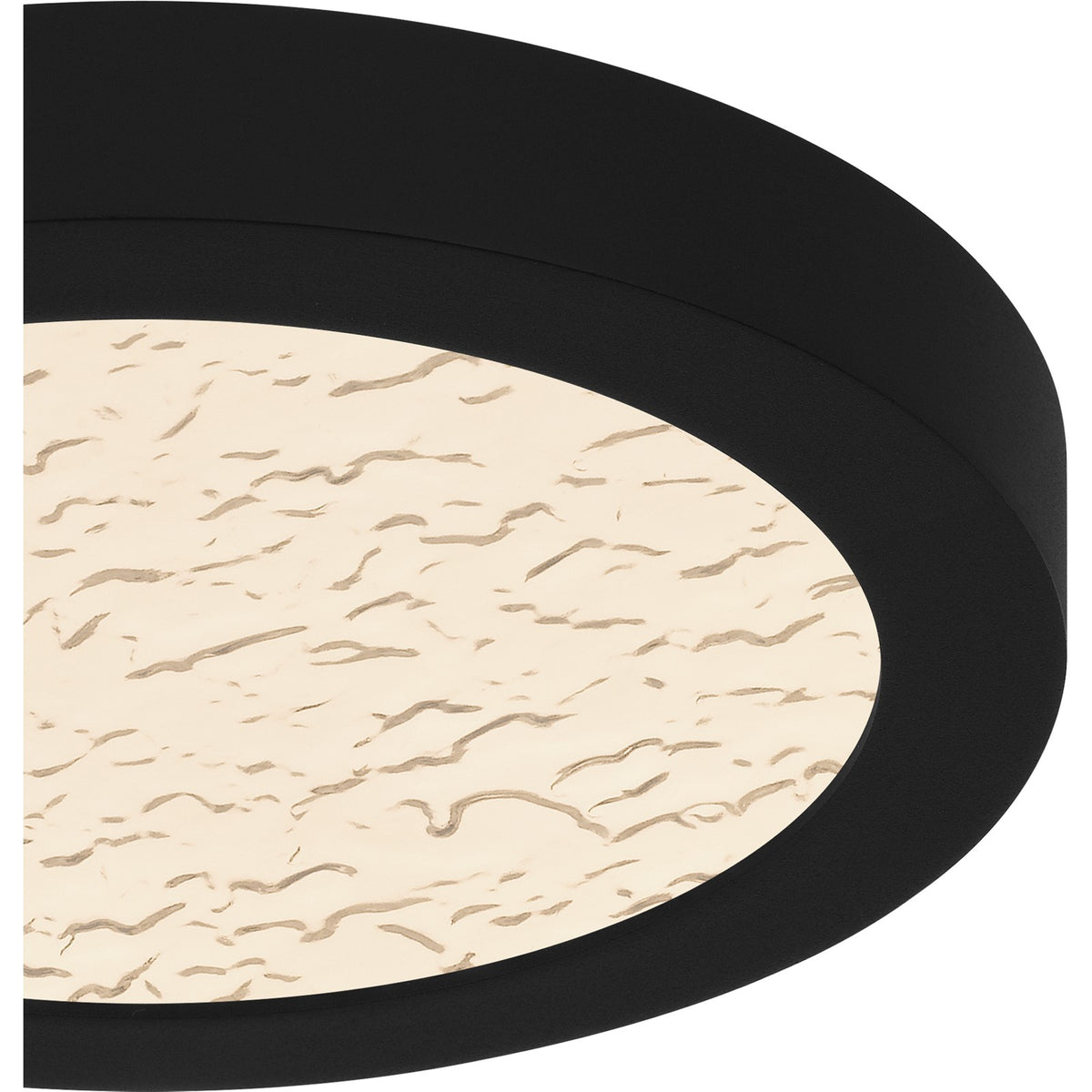 Quoizel Outskirts 8in LED Flush Mount | Modern Earth Black and Clear Textured Acrylic | Bedroom & Hallway | 7.5 x 7.5 x 1 in | Model OSTC1708EK