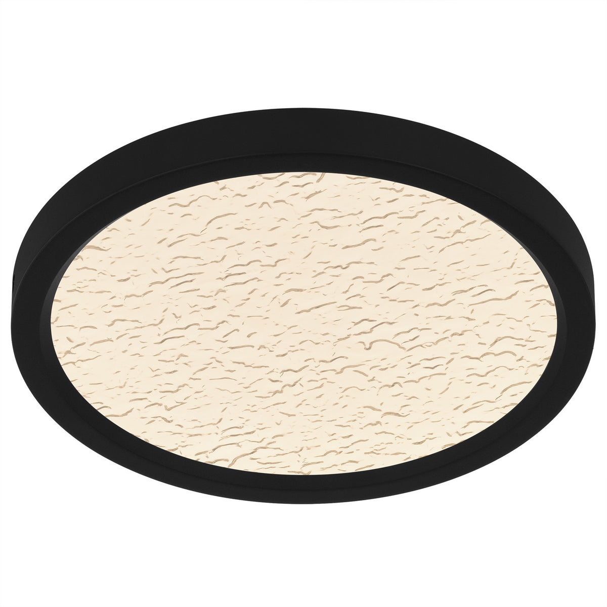 Quoizel Outskirts 11in LED Flush Mount | Modern Earth Black and Clear Textured Acrylic | Bedroom & Hallway | 11 x 11 x 1 in | Model OSTC1711EK