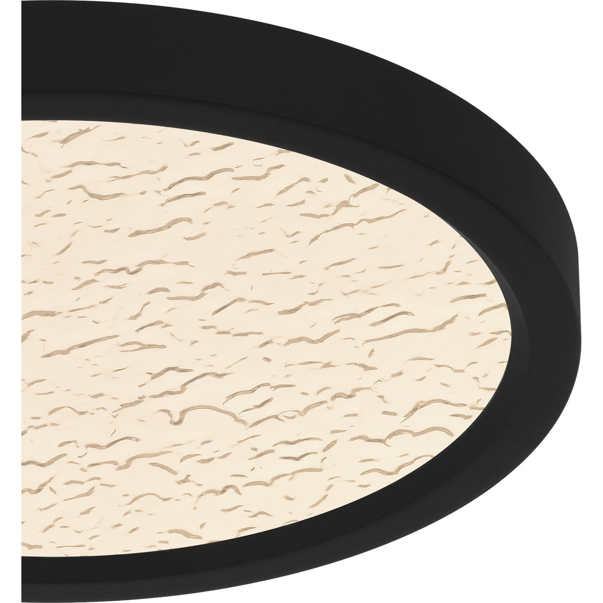 Quoizel Outskirts 11in LED Flush Mount | Modern Earth Black and Clear Textured Acrylic | Bedroom & Hallway | 11 x 11 x 1 in | Model OSTC1711EK