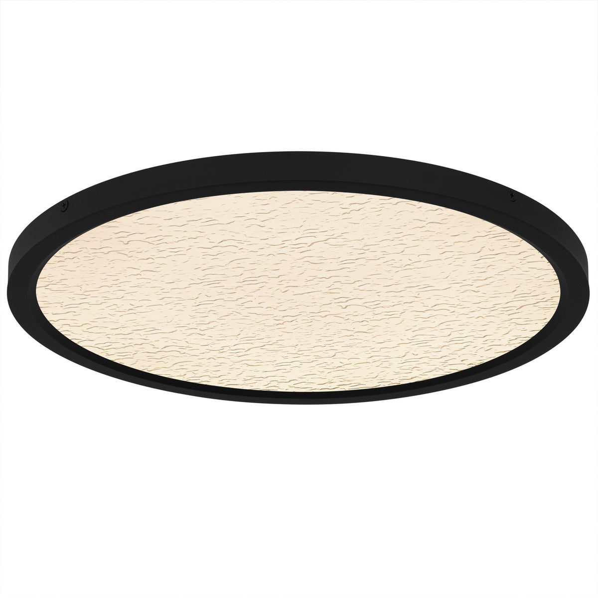Quoizel Outskirts 20in LED Flush Mount | Modern Earth Black and Clear Textured Acrylic | Bedroom & Hallway Ceiling Light | Model OSTC1720EK