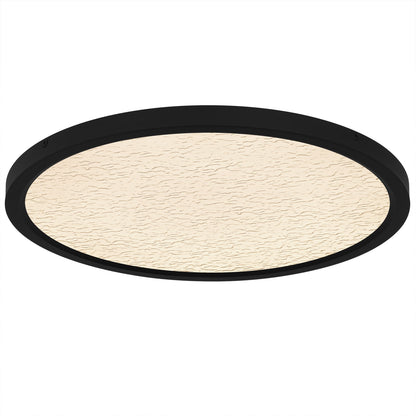 Quoizel Outskirts 20in LED Flush Mount | Modern Earth Black and Clear Textured Acrylic | Bedroom & Hallway Ceiling Light | Model OSTC1720EK
