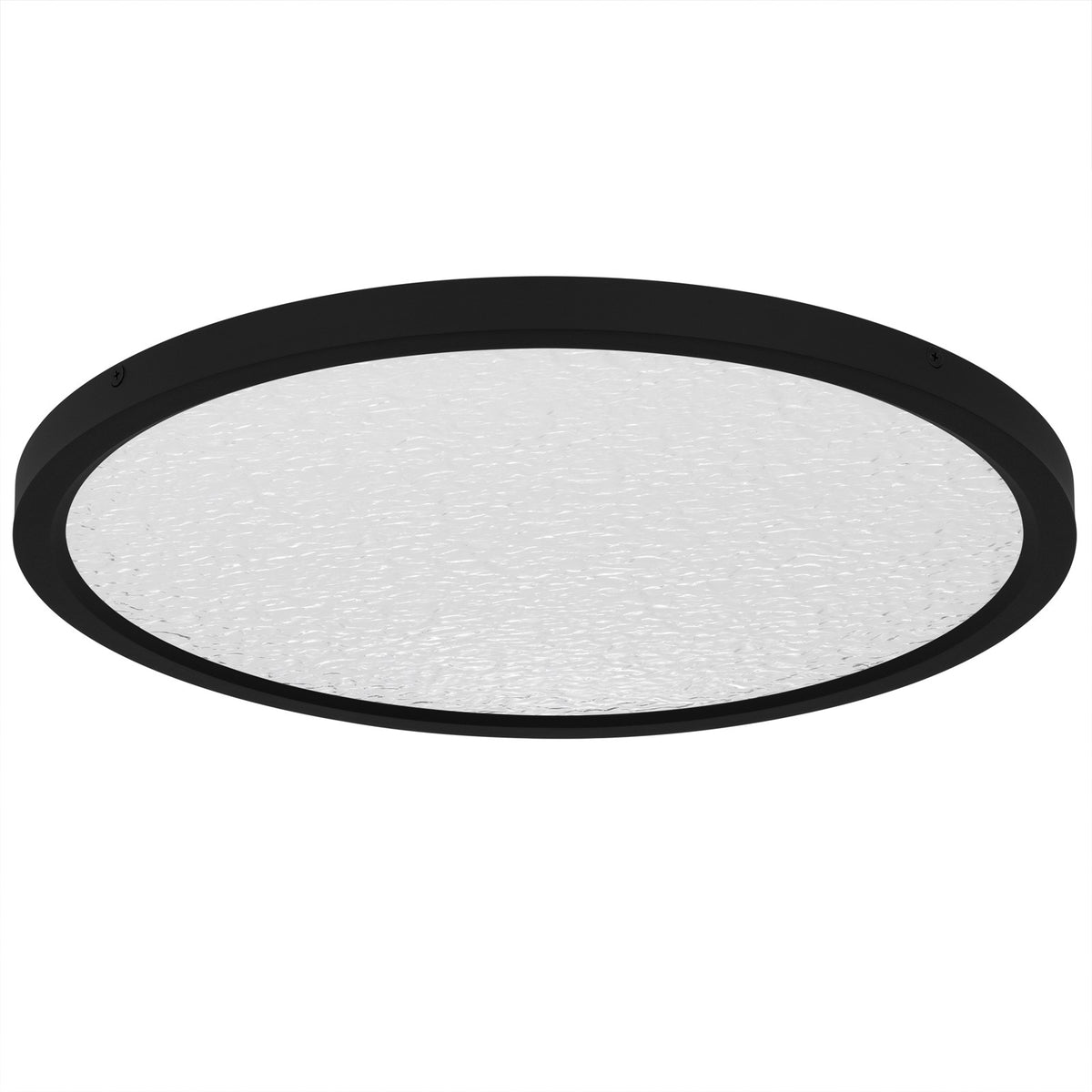 Quoizel Outskirts 20in LED Flush Mount | Modern Earth Black and Clear Textured Acrylic | Bedroom & Hallway Ceiling Light | Model OSTC1720EK